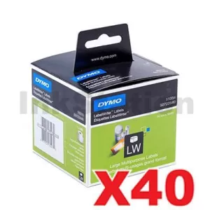 40 x Dymo SD11354 / S0722540 Genuine Multi Purpose Label Roll 57mm x 32mm - 1,000 labels per roll