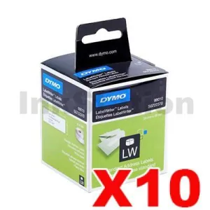 10 x Dymo SD99010 / S0722370 Genuine White Label 2 Roll 28mm x 89mm - 130 labels per roll