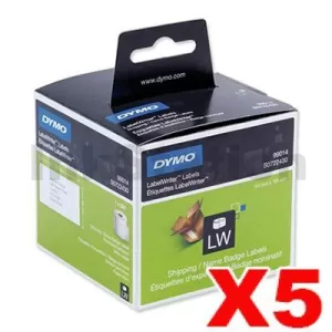 5 x Dymo SD99014 / S0722430 Genuine White Label Roll 54mm x 101mm -220 labels per roll