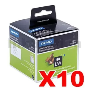10 x Dymo SD99014 / S0722430 Genuine White Label Roll 54mm x 101mm -220 labels per roll