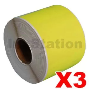 3 x Dymo SD99014 / 2133400 Compatible Yellow Label Roll 54mm x 101mm -220 labels per roll