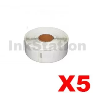 5 x Dymo SD99012 / S0722400 Compatible White Label Roll 36mm x 89mm - 260 labels per roll
