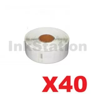 40 x Dymo SD99012 / S0722400 Compatible White Label Roll 36mm x 89mm - 260 labels per roll