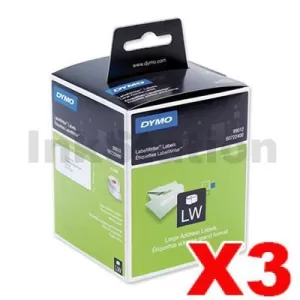 3 x Dymo SD99012 / S0722400 Genuine White Label 2 Roll 36mm x 89mm - 260 labels per roll