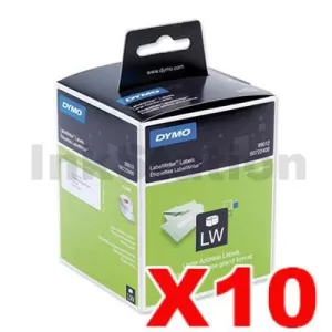 10 x Dymo SD99012 / S0722400 Genuine White Label 2 Roll 36mm x 89mm - 260 labels per roll