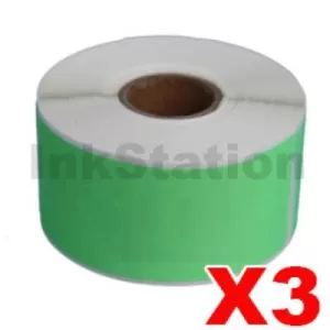 3 x Dymo SD99012 Compatible Green Label Roll 36mm x 89mm - 260 labels per roll