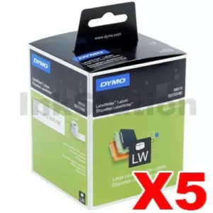 5 x Dymo SD99019 / S0722480 Genuine White Label Roll 59mm x 190mm  - 110 labels per roll