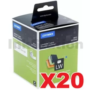 20 x Dymo SD99019 / S0722480 Genuine White Label Roll 59mm x 190mm  - 110 labels per roll