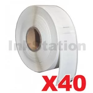 40 x Dymo SD11355 / S0722550 Compatible White Label Roll 19mm x 51mm - 500 labels per roll