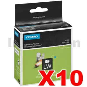 10 x Dymo SD11355 / S0722550 Genuine White Label Roll 19mm x 51mm - 500 labels per roll