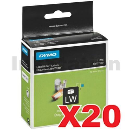 10x Compatible Dymo 11355 SD11355 / S0722550 thermal label 19mm x 51mm 500 Per Roll for Dymo labelWriter