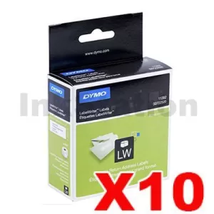 10 x Dymo SD11352 / S0722520 Genuine White Label Roll 25mm x 54mm - 500 labels per roll