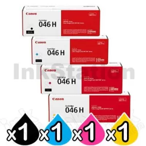 4-Pack Genuine Canon CART-046H High Yield Toner Combo [1BK+1C+1M+1Y]