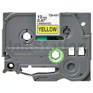 Compatible Brother TZe-631 12mm Black Text on Yellow Laminated Tape - 8 meters