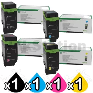 4 Pack Lexmark Genuine C2335 / XC2335 BSD Toner Cartridges Combo 24B7537 - 24B7540 [1BK,1C,1M,1Y]