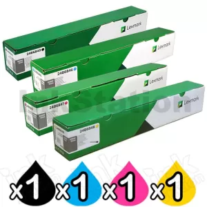 4 Pack Lexmark Genuine XC9235 XC9255 BSD Toner Cartridges Combo 24B6846 - 24B6849 [1BK,1C,1M,1Y]