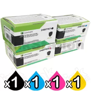4 Pack Lexmark Genuine C2240 / XC2235 BSD Toner Cartridges Combo 24B7154 - 24B7157 [1BK,1C,1M,1Y]