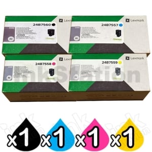 4 Pack Lexmark Genuine XC4352 BSD Toner Cartridges Combo 24B7557 - 24B7560 [1BK,1C,1M,1Y]