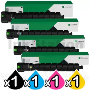 4 Pack Lexmark Genuine XC9455 BSD Toner Cartridges Combo 24B7523 - 24B7526 [1BK,1C,1M,1Y]