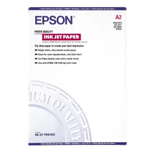 Epson S041079 Genuine Matte Photo Quality Inkjet Paper 102gsm A2 - 30 sheets