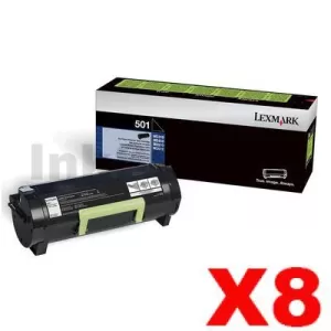 8 x Lexmark 503H (50F3H0E) Genuine MS310 / MS312 / MS410 / MS415/ MS510 / MS610 High Yield Toner Cartridge - 5,000 pages