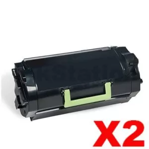 2 x Lexmark (62D3H00) Compatible MX710 / MX711 / MX810 / MX811 / MX812 Black High Yield Toner Cartridge - 25,000 pages