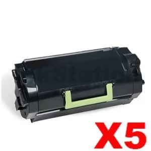 5 x Lexmark (62D3H00) Compatible MX710 / MX711 / MX810 / MX811 / MX812 Black High Yield Toner Cartridge - 25,000 pages