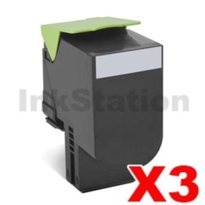 3 x Lexmark (80C8HK0) Compatible CX410 / CX510 Black High Yield Toner Cartridge - 4,000 pages