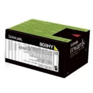1 x Lexmark (80C8HY0) Genuine CX410 / CX510 Yellow High Yield Toner Cartridge - 3,000 pages