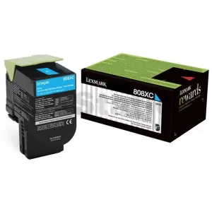 1 x Lexmark (80C8XC0) Genuine CX510 Cyan Extra High Yield Toner Cartridge - 4,000 pages