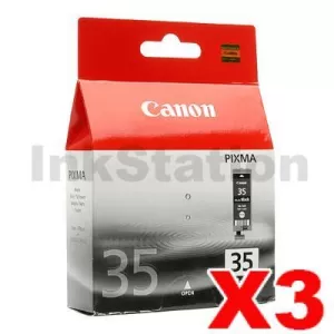 3 x Canon PGI-35BK Black Genuine InkJet Cartridge