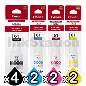 10-Pack Genuine Canon GI61 Ink Bottle [4BK,2C,2M,2Y]