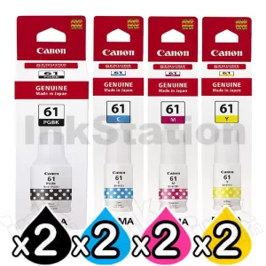 8-Pack Genuine Canon GI61 Ink Bottle [2BK,2C,2M,2Y]