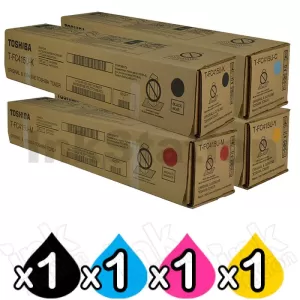 4-Pack Genuine Toshiba e-Studio 2010AC, 2515AC, 3015AC, 3515AC, 4515AC, 5015AC Toner Cartridges Combo T-FC415 [BK+C+M+Y]
