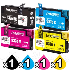 4 Pack HP 937e EvoMore Compatible Ink Cartridges Combo 4S6W9NA - 4S6W6NA [1BK,1C,1M,1Y]