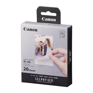 Canon Genuine Colour Ink / Label Set Card Size Photo Paper XC-20L for QX20 Printer - 20 Sheets