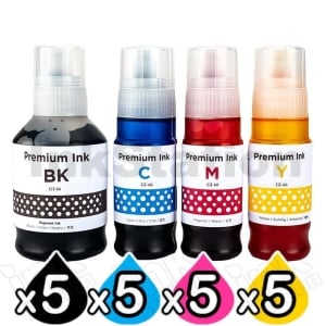 20-Pack Compatible Canon GI-66 Ink Bottle Combo [5BK,5C,5M,5Y]