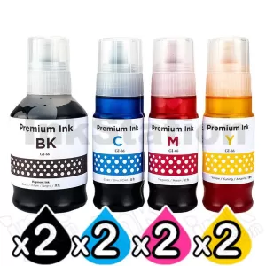 8-Pack Compatible Canon GI-66 Ink Bottle Combo [2BK,2C,2M,2Y]