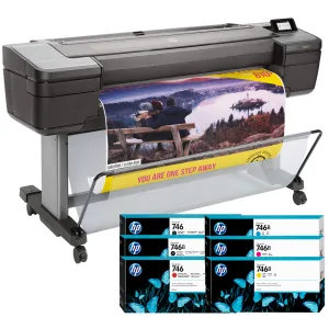 HP DesignJet Z6 44 Inch Postscript Large Format Printer + Extra HP 746 / 746B Ink Cartridges Combo