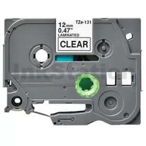 Compatible Brother TZe-131 12mm Black Text on Clear Laminated Tape - 8 meters