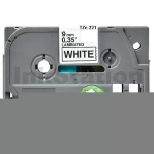 5 x Compatible Brother TZe-221 9mm Black Text on White Laminated Tape - 8 meters