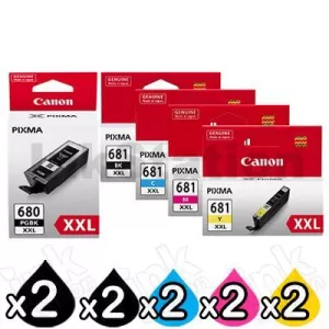 10 Pack Canon PGI-680XXL CLI-681XXL Extra High Yield Genuine Inkjet Cartridges Combo [2BK,2PBK,2C,2M,2Y]