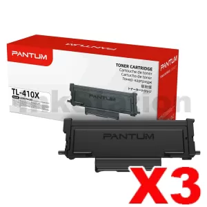 3 x Genuine Pantum TL-410X High Yield Black Toner Cartridge - 6,000 pages