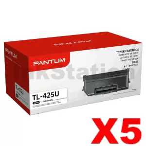 5 x Genuine Pantum TL-425U Black Toner Cartridge - 11,000 pages