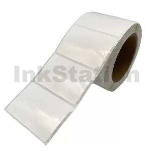 76.2 x 50.8mm Die Cut Gloss Synthetic Label with 76mm Core Water Resistant - 540 Labels per Roll (Compatible with OKI Pro1040 / Pro1050 / Pro330S with Roll Paper Holder)