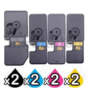 2 Sets of 4 Pack Non-Genuine alternative for TK-5234 Toner Combo suitable for Kyocera Ecosys M5521, P5021 [2BK,2C,2M,2Y]