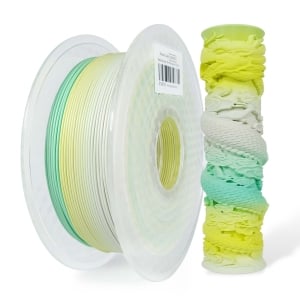1 x Matte PLA 3D Filament 1.75mm Rainbow Yellow & White & Cyan - 1KG