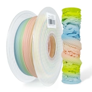 1 x Matte PLA 3D Filament 1.75mm Rainbow Green & Blue & Pink - 1KG
