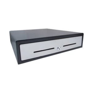 24V Cash Drawer 4 Note 8 Coin Slot VPOS EC350  - Black with Stainless Steel Front
