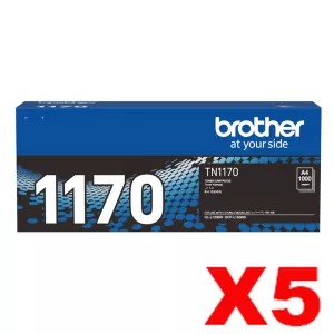 5 x Genuine Brother TN-1170 Toner - 1,000 pages